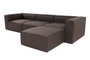 Atelier Del Sofa Sofá Esquinero Marrón Oscuro Lino 296x185x66 cm